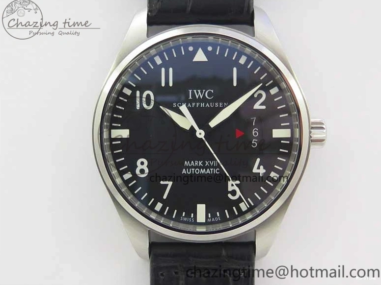 MIROTIME 0108 Affordable Mark XVII IW326501 FKF 1:1 Best Edition Black Dial on Black Leather Strap 7131